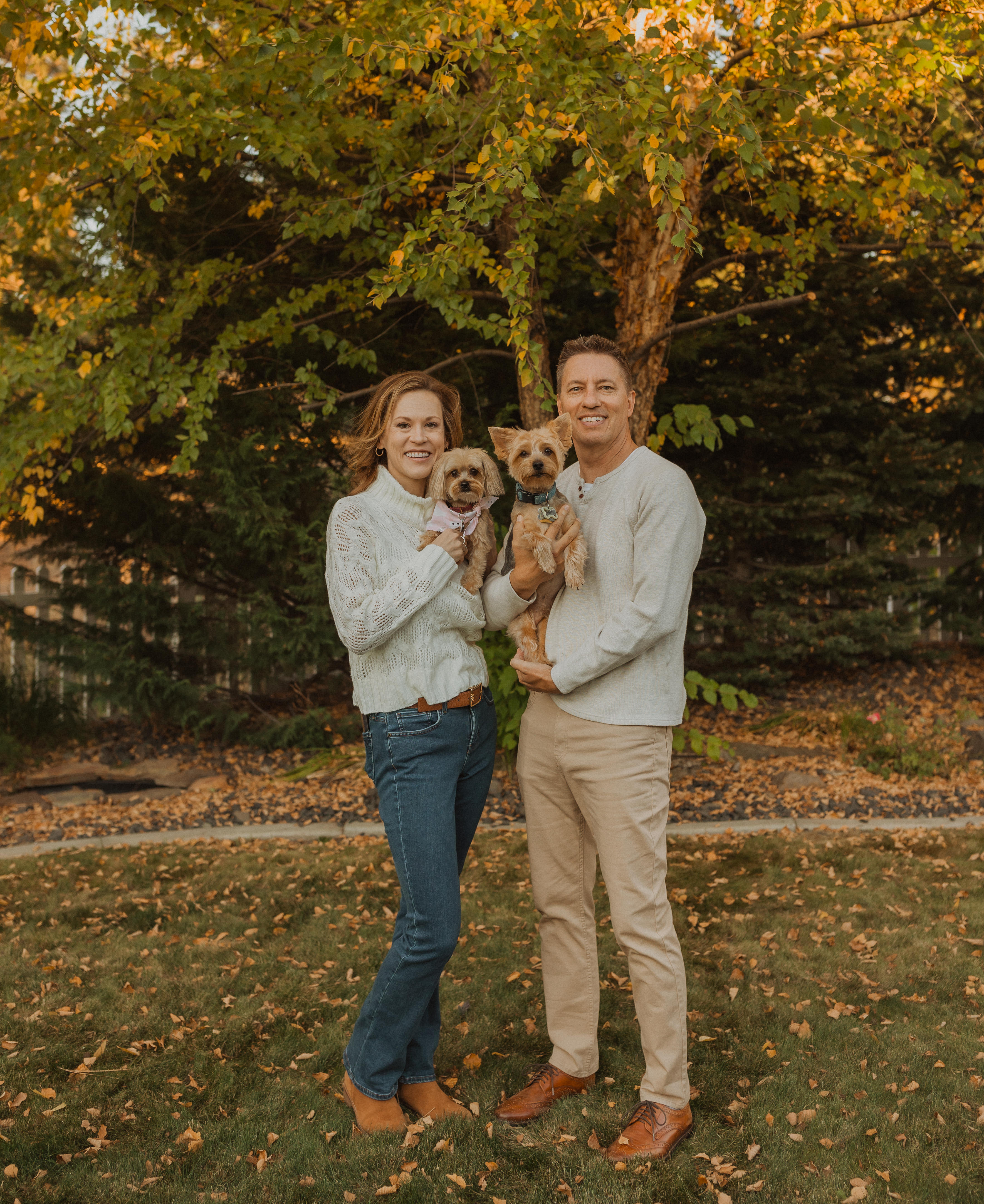 The local owners with their dogs